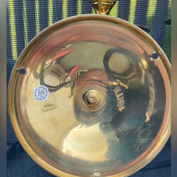 Vintage Pair of Solid Brass Shiny Wall Candle Sconces Hollywood Regency India - Picture 13 of 14